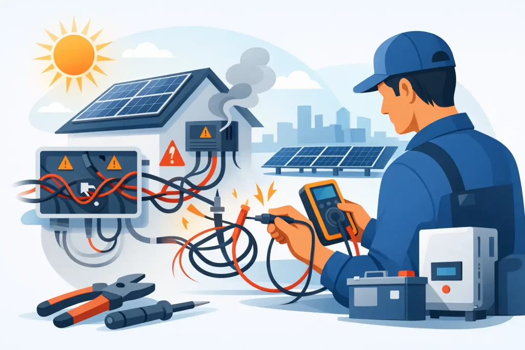 Incorrect Solar Wiring Case Study and Repair
