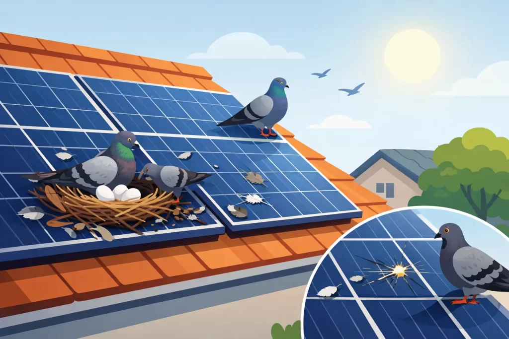 Can Pigeon Nests Damage Solar Panels at Home?