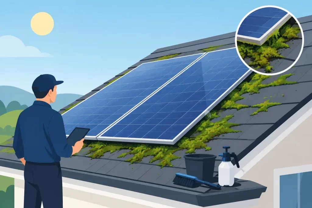Roof Moss Around Solar Panels: What to Do