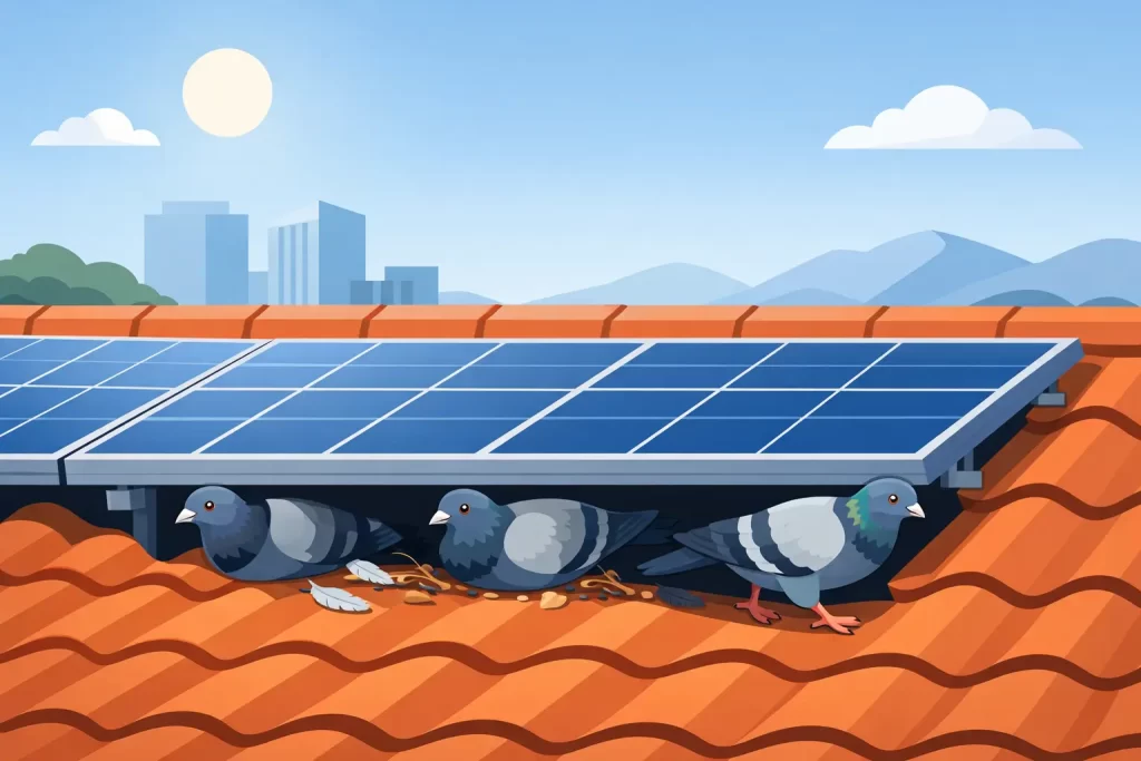 Why Are Pigeons Under Panels on Your Roof?